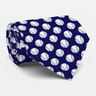 Honkbalballen in teamkleur Navy Blue Stropdas