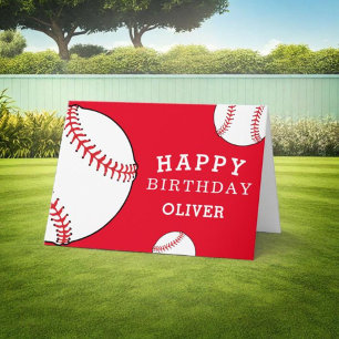 Honkbalballen Rood Sport Gelukkige Verjaardag Kind Kaart