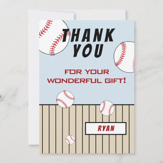 Honkbalballen Verjaardag Kinderen Bedankkaart (Voorkant)