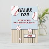 Honkbalballen Verjaardag Kinderen Bedankkaart (Staand voorkant)