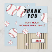 Honkbalballen Verjaardag Kinderen Bedankkaart (Voorkant / Achterkant)