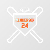 Honkbalbat en Base Game Day Achterruitsticker Raamsticker (Vel)