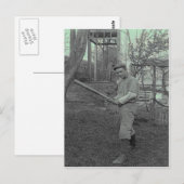Honkbalbat fotografie Vintage Vaderdag Briefkaart (Voorkant / Achterkant)