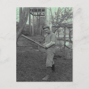 Honkbalbat fotografie Vintage Vaderdag Briefkaart