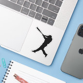 honkbalbeslag op maat gesneden sticker (Laptop met iPhone)