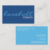 honkbalcoach. (aanpasbare kleur) visitekaartje (Voorkant / Achterkant)