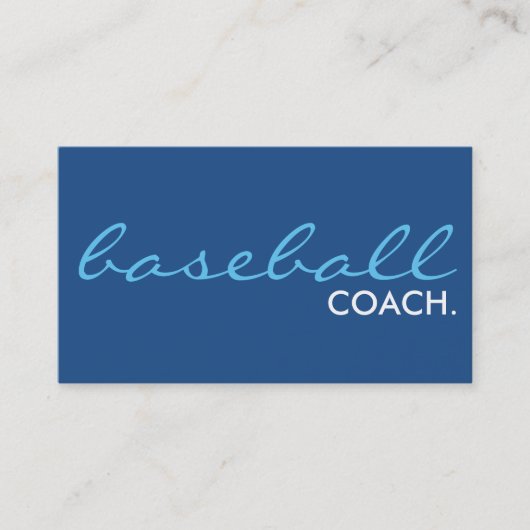 honkbalcoach. (aanpasbare kleur) visitekaartje (Voorkant)