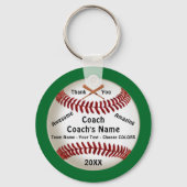 , honkbalcoach dank u geschenken, sleutelhanger (Voorkant)