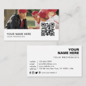 honkbalcoach QR-code Visitekaartje (Voorkant / Achterkant)