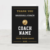 Honkbalcoach Team Waarderingsgeschenk Bedankkaart (Voorkant)