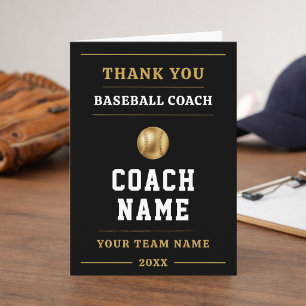 Honkbalcoach Team Waarderingsgeschenk Bedankkaart