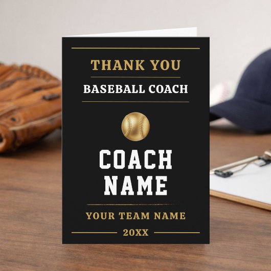 Honkbalcoach Team Waarderingsgeschenk Bedankkaart