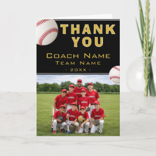 Honkbalcoach Teamnaam Foto Bedankkaart