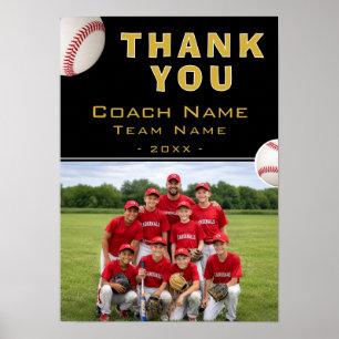 Honkbalcoach Teamnaam Foto Poster