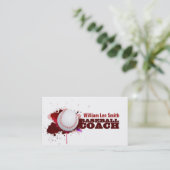 honkbalcoach visitekaartje (Staand voorkant)