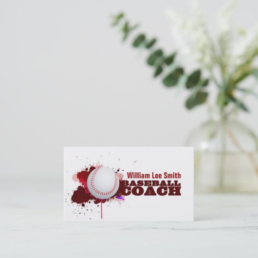 honkbalcoach visitekaartje (Staand voorkant)