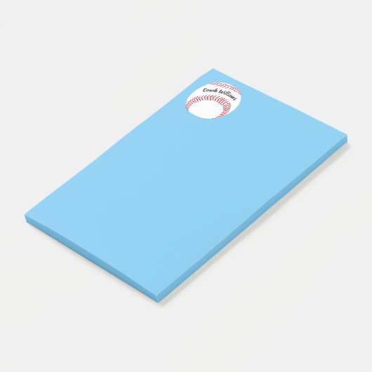 Honkbalcoach Voeg naam toe 4x6 Post-it® Notes (Schuin)