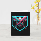 Honkbald thuisplaat Drip Jongens Honkbalknuppel  Kaart (Gele Bloem)