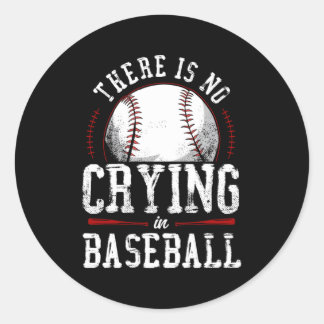 Honkbalfan Er is geen huilen in honkbal Ronde Sticker
