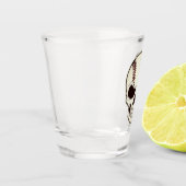Honkbalfan tot de dood spiraal Graphics Shot Glas (Links)