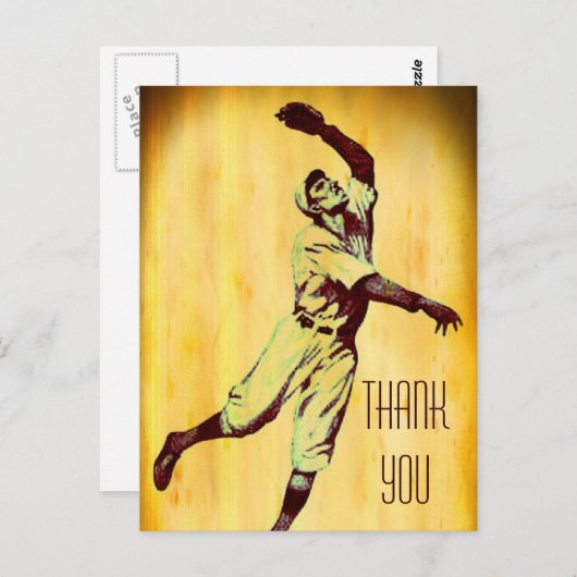  honkbalfieler Dank u Briefkaart (Voorkant / Achterkant)