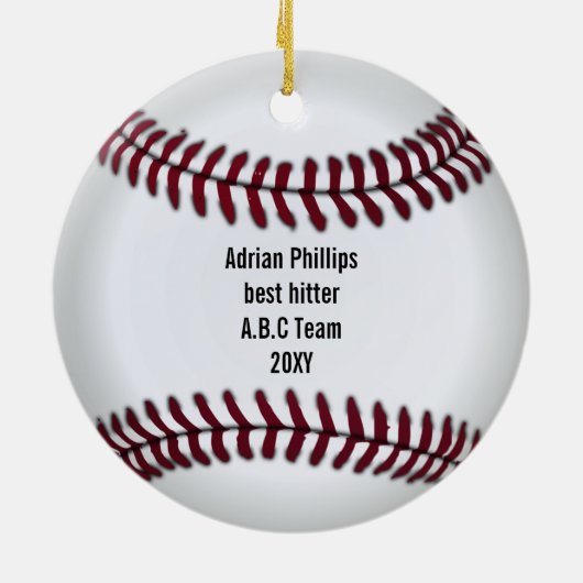 honkbalfoto ornament (Achterkant)