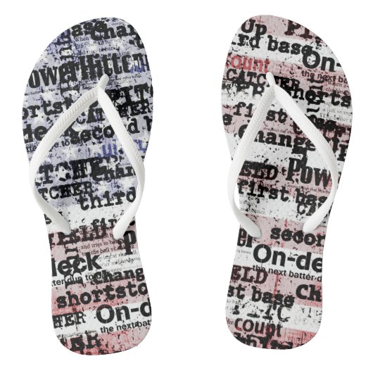 Honkbalglorie | Vervlogen Grunge Amerikaanse Vlag  Teenslippers (Voetbed)