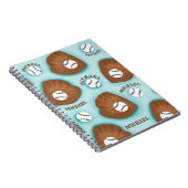 Honkbalhandschoen Bal & Jongensnaam Patroon Sport  Notitieboek (Rechterzijde)