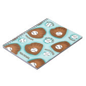 Honkbalhandschoen Bal & Jongensnaam Patroon Sport  Notitieboek (Linkerzijde)