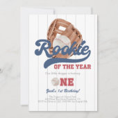 Honkbalhandschoen eerste verjaardag uitnodiging (Voorkant)