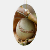 Honkbalhandschoen en bal keramisch ornament (Rechts)