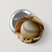 Honkbalhandschoen en bal ronde button 5,7 cm (Voorkant /achterkant)