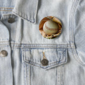 Honkbalhandschoen en bal ronde button 5,7 cm (In situ)