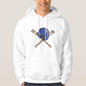 Honkbalhelm en vleermuissporten hoodie (Voorkant)