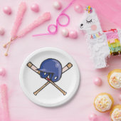 Honkbalhelm en vleermuissporten papieren bordje (Feest)