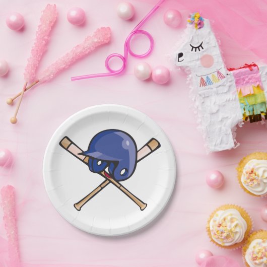Honkbalhelm en vleermuissporten papieren bordje (Feest)