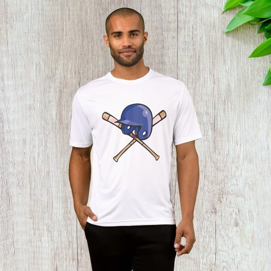 Honkbalhelm en vleermuissporten t-shirt