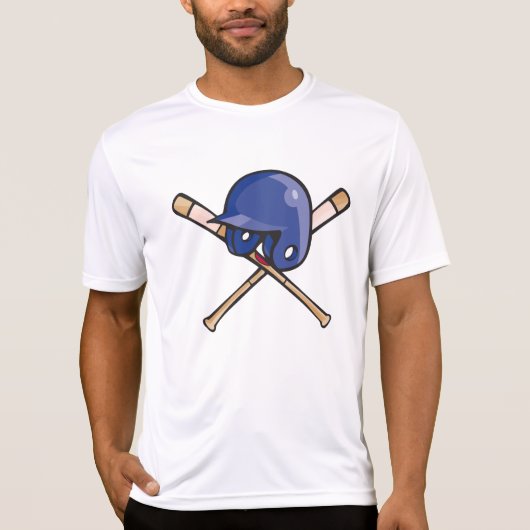 Honkbalhelm en vleermuissporten t-shirt (Voorkant)