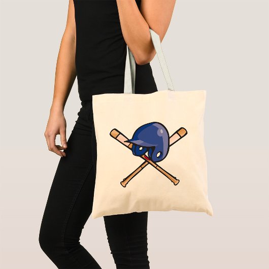 Honkbalhelm en vleermuissporten tote bag