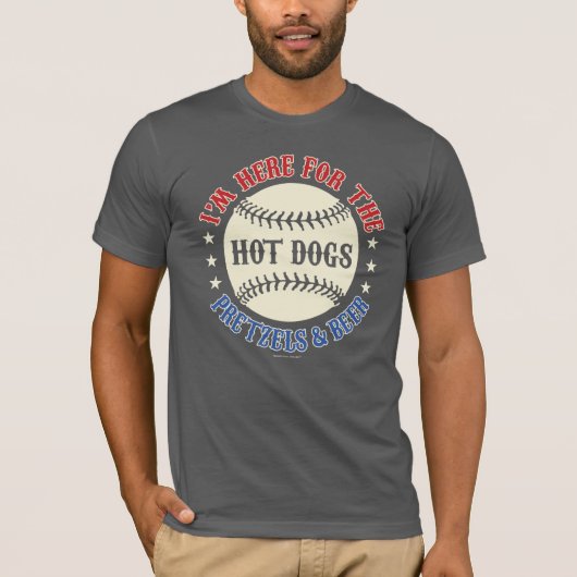  honkbalhotdogs Pretzels Beer (patriottisch) T-shirt (Voorkant)