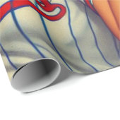  honkbalillustratie cadeaupapier (Rol Hoek)