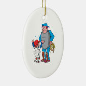 honkbaljongen die ruzie maakt met de scheidsrechte keramisch ornament (Rechts)