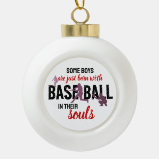 Honkbaljongen Functieontwerp voor honkbalspeler Keramische Bal Ornament