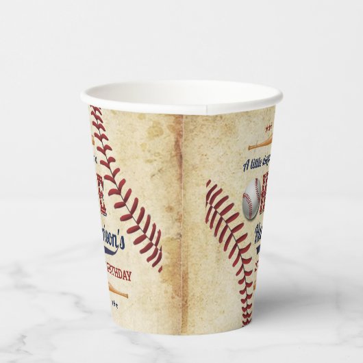  honkbaljongens 1e verjaardag papieren bekers (Rechts)