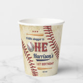  honkbaljongens 1e verjaardag papieren bekers (Voorkant)