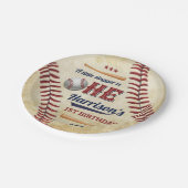  honkbaljongens 1e verjaardag papieren bordje (Gekanteld)