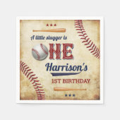  honkbaljongens 1e verjaardag servet (Voorkant)