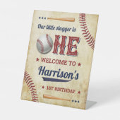 honkbaljongens 1e verjaardag Welkom Reclamebord Met Voetstuk (Voorkant)
