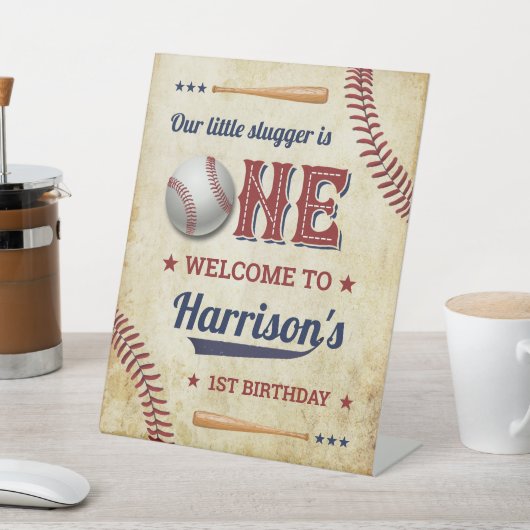 honkbaljongens 1e verjaardag Welkom Reclamebord Met Voetstuk (Insitu)