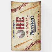  honkbaljongens 1e verjaardag Welkom Spandoek (Verticaal)